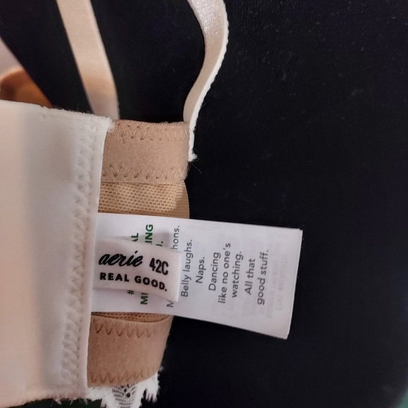 Aerie 42C Real Good White/Cream 01/22 Pushup Bra Plunge - Picture 12 of 15